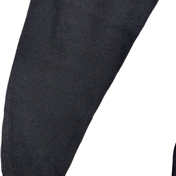 VTG Bloomingdale's Black Knit Leggings Pants Women's Size L Wool Blend High Rise - Picture 7 of 8